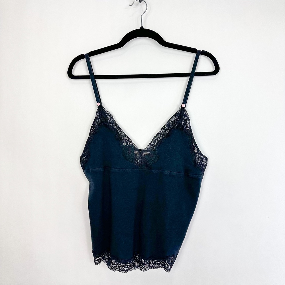 Victoria's Secret Black Lace Trim Cami Tank Top